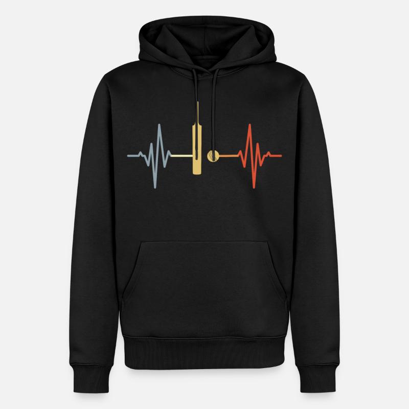 ECG de palpitations de grillons - Sweat à capuche Premium bio Homme - noir