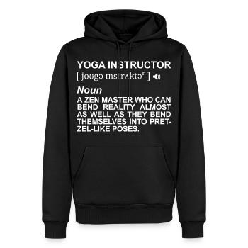 Yogalehrer Definition - Männer Premium Bio Hoodie - Schwarz - Vorne - Nico (187cm)