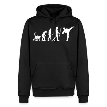 Karate Evolution - Männer Premium Bio Hoodie - Schwarz - Vorne - Nico (187cm)