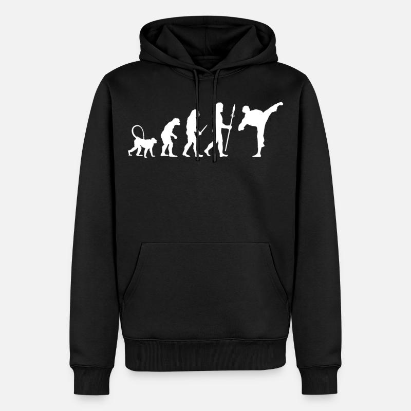 Karate Evolution - Männer Premium Bio Hoodie - Schwarz