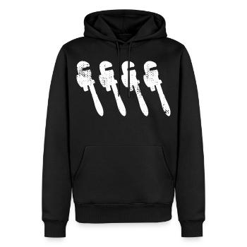 Croquis de clé à pipe - Sweat à capuche Premium bio Homme - noir - Devant - Nico (187cm)