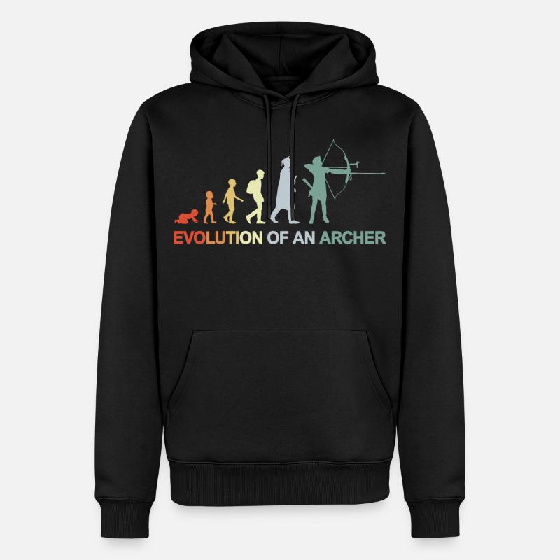 Bogenschützen Evolution - Männer Premium Bio Hoodie - Schwarz