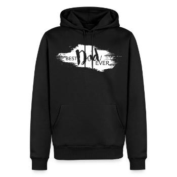 Meilleur papa jamais fête des pères papa cadeau lettrage - Sweat à capuche Premium bio Homme - noir - Devant - Nico (187cm)