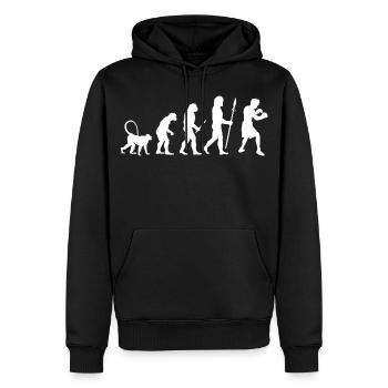 Evolution of Boxing - Men’s Premium Organic Hoodie - black - Front - Nico (187cm)