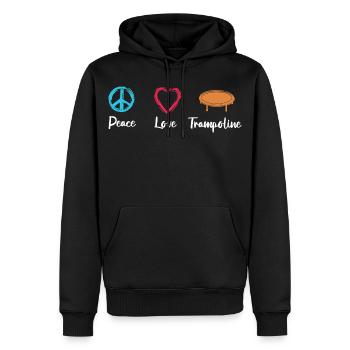 Frieden Liebe Trampolin - Männer Premium Bio Hoodie - Schwarz - Vorne - Nico (187cm)