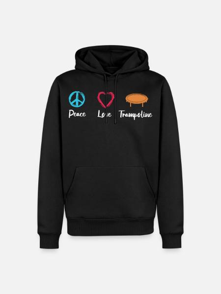 Peace Love Trampoline - Men’s Premium Organic Hoodie - black
