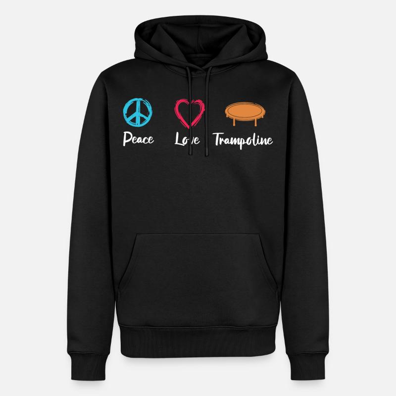 Peace Love Trampoline - Sweat à capuche Premium bio Homme - noir