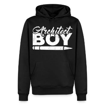 Garçon d’architecte - Sweat à capuche Premium bio Homme - noir - Devant - Nico (187cm)