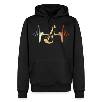 Violon Vintage - Sweat à capuche Premium bio Homme - noir - Devant - Nico (187cm)