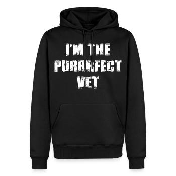 Ich bin der perfekte Tierarzt - Männer Premium Bio Hoodie - Schwarz - Vorne - Nico (187cm)
