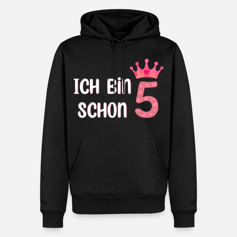 ich bin schon 5 - Männer Premium Bio Hoodie - Schwarz