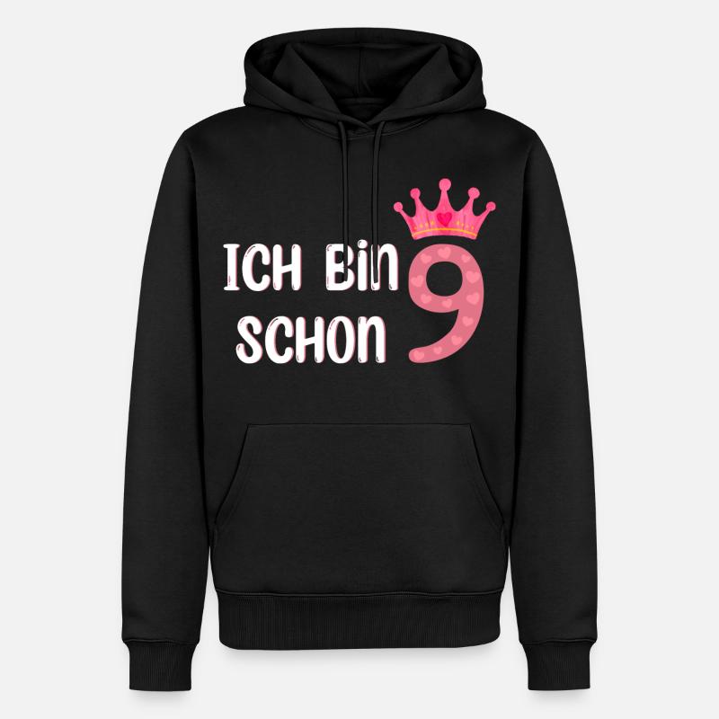 Ich bin schon 9 - Männer Premium Bio Hoodie - Schwarz