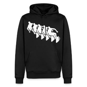 Dessin de Wave Rider - Sweat à capuche Premium bio Homme - noir - Devant - Nico (187cm)