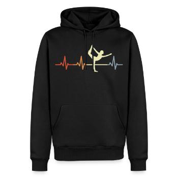 Yoga Kardiogramm - Männer Premium Bio Hoodie - Schwarz - Vorne - Nico (187cm)