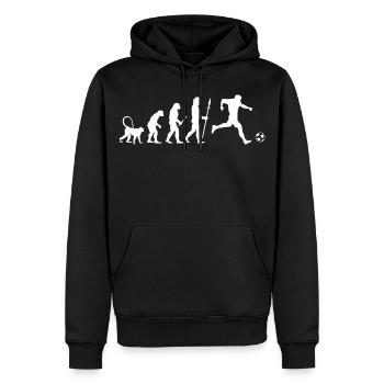 Fußball Evolution - Männer Premium Bio Hoodie - Schwarz - Vorne - Nico (187cm)