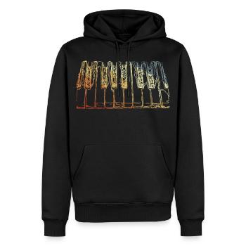 Klavier Retro Vintage - Männer Premium Bio Hoodie - Schwarz - Vorne - Nico (187cm)