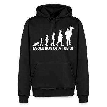 Entwicklung vom Kind zum Tubisten - Männer Premium Bio Hoodie - Schwarz - Vorne - Nico (187cm)