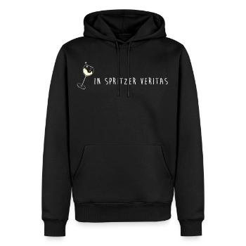 in spritzer veritas winzer wein lustig spruch vino - Männer Premium Bio Hoodie - Schwarz - Vorne - Nico (187cm)