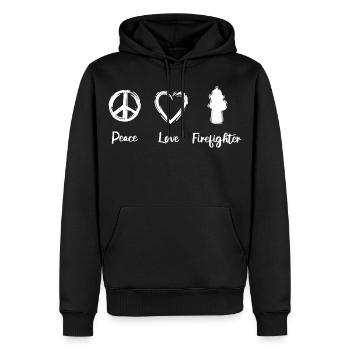 Paix, chers pompiers - Sweat à capuche Premium bio Homme - noir - Devant - Nico (187cm)