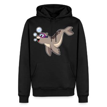 Seehund Taucher Schwimmbrille Tauchen - Männer Premium Bio Hoodie - Schwarz - Vorne - Nico (187cm)