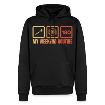 Dartspieler Wochenendroutine - Männer Premium Bio Hoodie - Schwarz - Vorne - Nico (187cm)