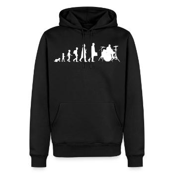 Évolution du batteur - Sweat à capuche Premium bio Homme - noir - Devant - Nico (187cm)