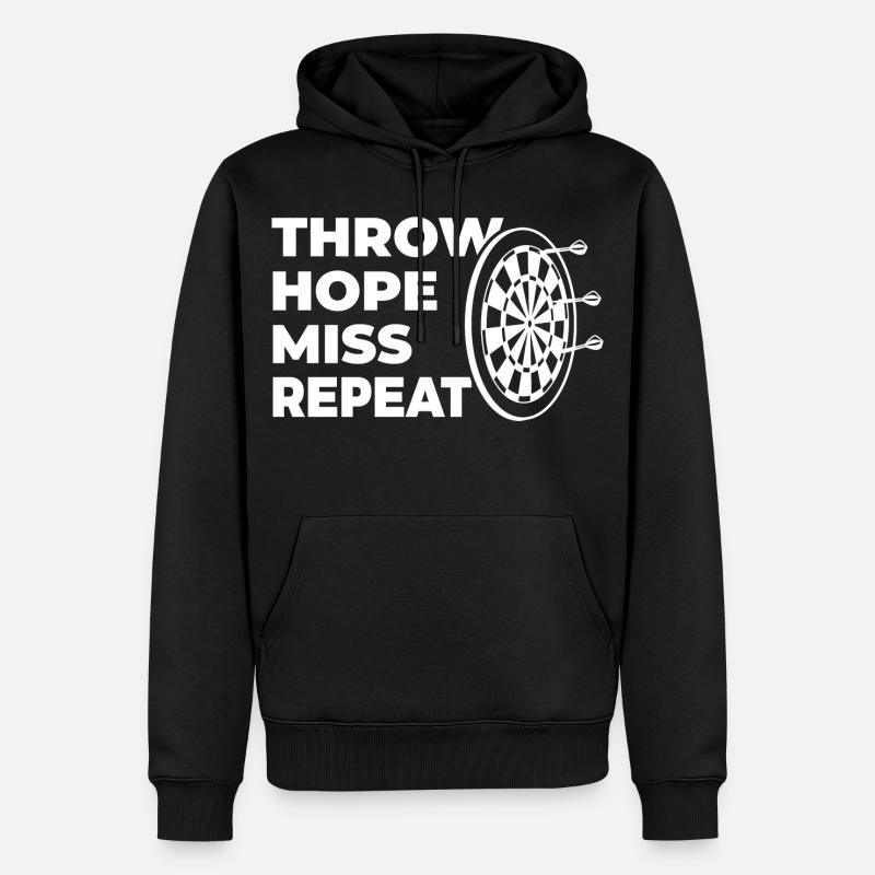 lancer, espérer, manquer, répéter - Sweat à capuche Premium bio Homme - noir