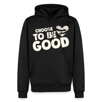 Choose to be good motivation - Sweat à capuche Premium bio Homme - noir - Devant - Nico (187cm)