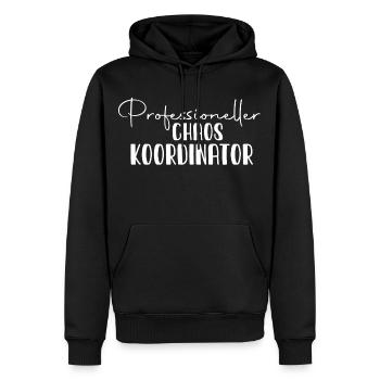 Coordinateur professionnel du chaos - Sweat à capuche Premium bio Homme - noir - Devant - Nico (187cm)
