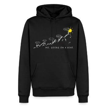 me going on a hike wandersprüche berg sport spruch - Männer Premium Bio Hoodie - Schwarz - Vorne - Nico (187cm)