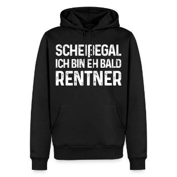 Scheißegal Ich bin eh bald Rentner - Männer Premium Bio Hoodie - Schwarz - Vorne - Nico (187cm)