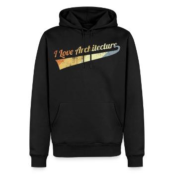 J’aime l’architecture - Sweat à capuche Premium bio Homme - noir - Devant - Nico (187cm)