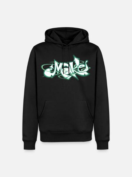 Green word make graffiti - Men’s Premium Organic Hoodie - black