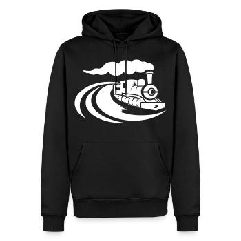 Locomotive - Sweat à capuche Premium bio Homme - noir - Devant - Nico (187cm)
