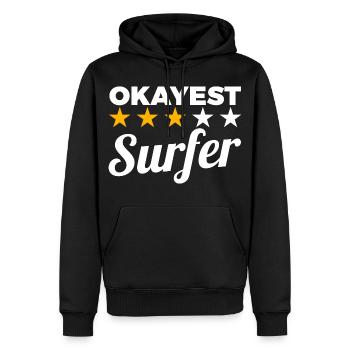 Surfeur le plus d’accord - Sweat à capuche Premium bio Homme - noir - Devant - Nico (187cm)