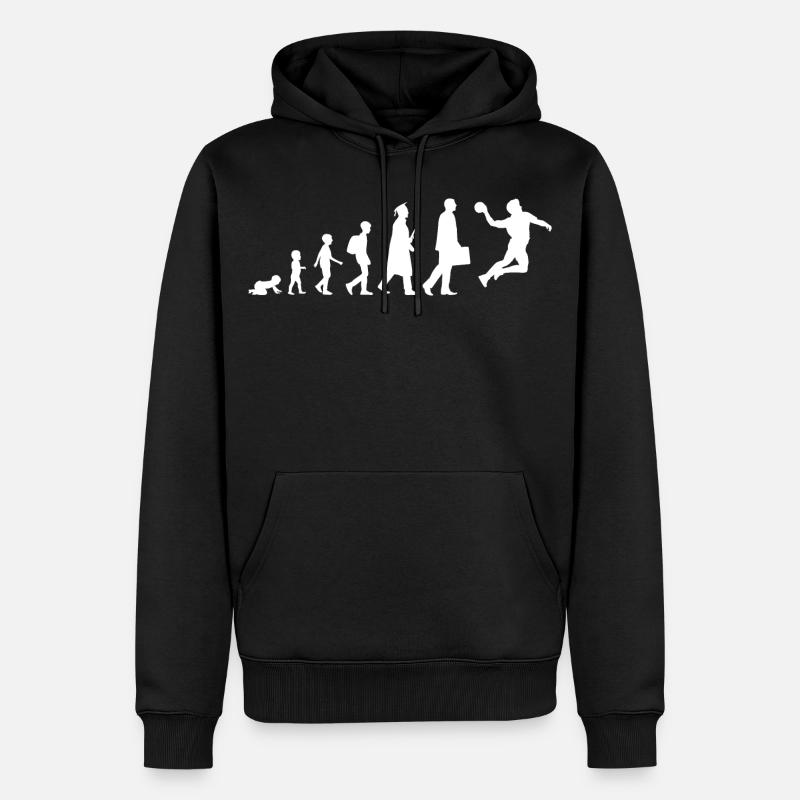 Evolution Handball - Sweat à capuche Premium bio Homme - noir
