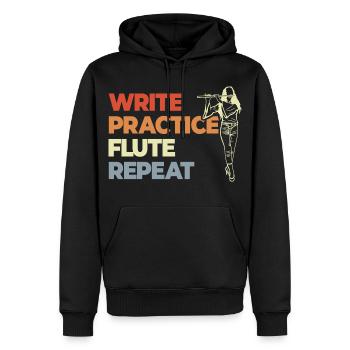Write Practice Flute Repeat - Männer Premium Bio Hoodie - Schwarz - Vorne - Nico (187cm)