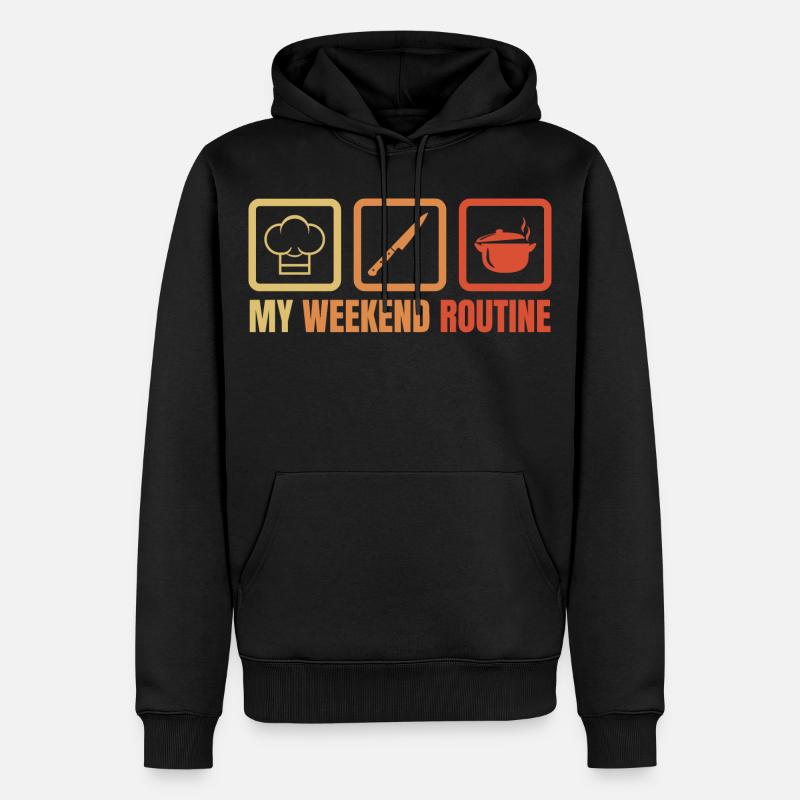 Cuisine du week-end - Sweat à capuche Premium bio Homme - noir