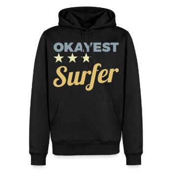 Surfeur moyen - Sweat à capuche Premium bio Homme - noir - Devant - Nico (187cm)
