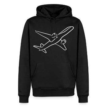Flugzeug Skizze - Männer Premium Bio Hoodie - Schwarz - Vorne - Nico (187cm)