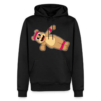 Entraînement abdominal Bear Culturisme - Sweat à capuche Premium bio Homme - noir - Devant - Nico (187cm)