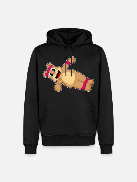 Bear Abdominal Training Bodybuilding - Men’s Premium Organic Hoodie - black