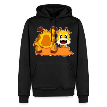 Trou de girafe - Sweat à capuche Premium bio Homme - noir - Devant - Nico (187cm)