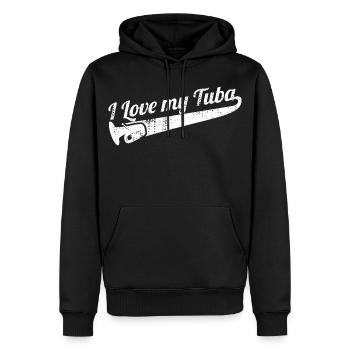 J’adore mon tuba - Sweat à capuche Premium bio Homme - noir - Devant - Nico (187cm)