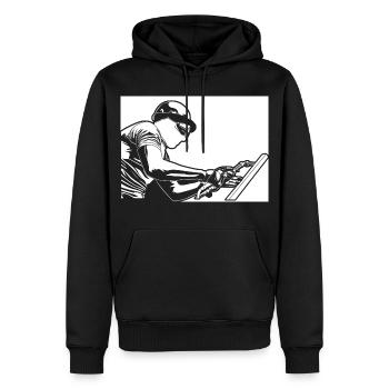 Souder - Sweat à capuche Premium bio Homme - noir - Devant - Nico (187cm)