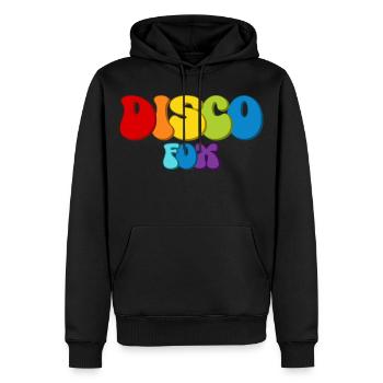 Disco Fox - Men’s Premium Organic Hoodie - black - Front - Nico (187cm)