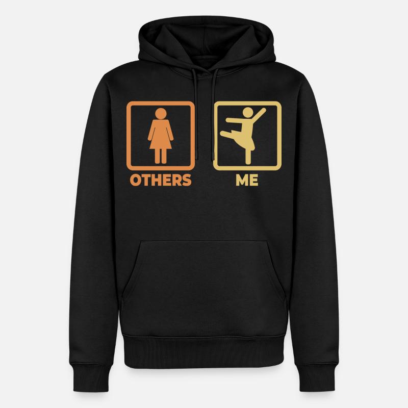 Figurines de bâton de ballet - Sweat à capuche Premium bio Homme - noir