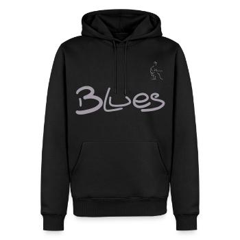 Blues guitariste - Sweat à capuche Premium bio Homme - noir - Devant - Nico (187cm)