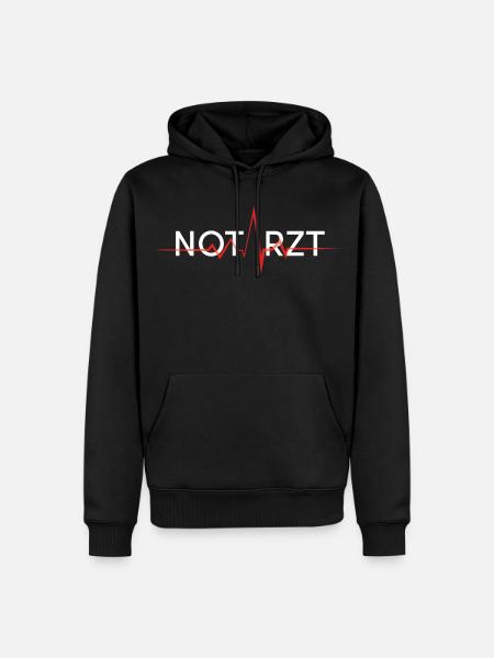 notarzt schriftzug rettung doc w - Männer Premium Bio Hoodie - Schwarz