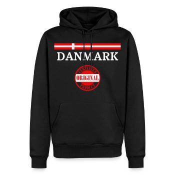 Drapeau du Danemark, fierté danoise - Sweat à capuche Premium bio Homme - noir - Devant - Nico (187cm)